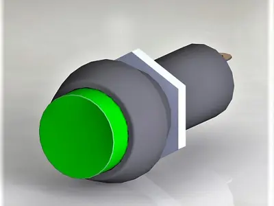Button switch green 3D model