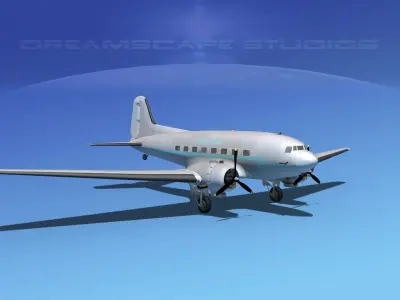 Douglas DC-3 Aigle Azure 3D model