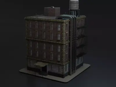 3D Buildings Collection Low-poly 3D model