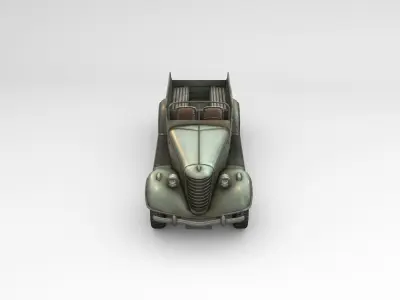 Low Poly Gaz 61 417 Gun Tractor Low-poly 3D model