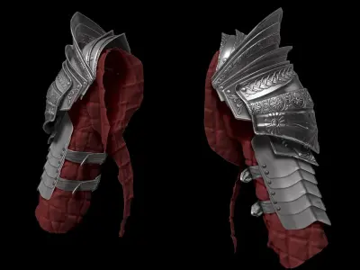 Female Knigt Shoulder Armor Sculpt Project 3D model