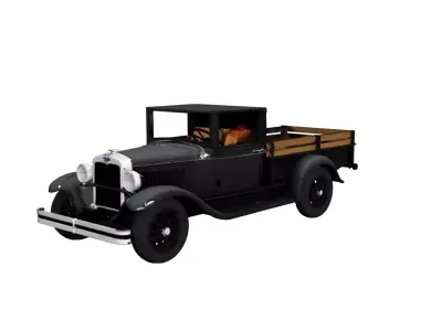 1930s Pickup Truck Vintage Classic Utility Vehicle Model 3D model