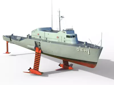 USS Plainview AGEH hydrofoil ship 3D model