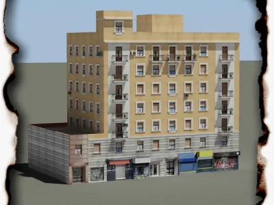 Building Collection 73-76 Low-poly 3D model