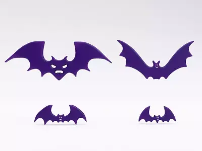 Bat stickers low poly 3d model Low-poly 3D model