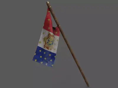 Napoleonic flag Low-poly 3D model