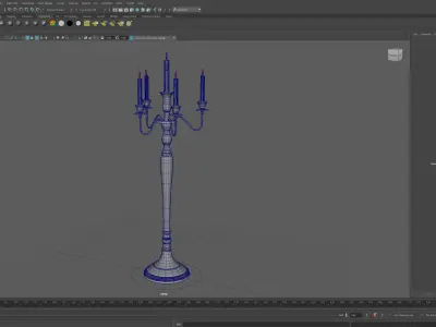 Candle Stand Maya Rigged Free low-poly 3D model