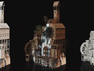 Village 3D Model Low-poly 3D model