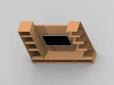 TV Showcase - Interio Free low-poly 3D model