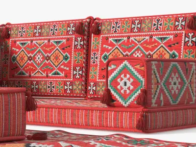 Arabic Majlis Floor Seating Set 3D model