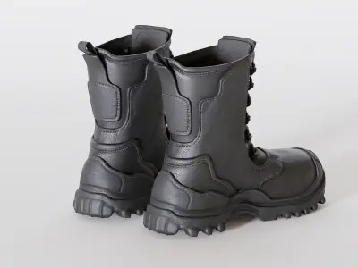 Military boots - LowPoly - 03 Low-poly 3D model