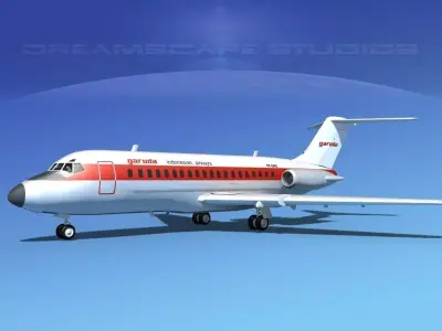 Douglas DC-9-20 Garuda 3D model