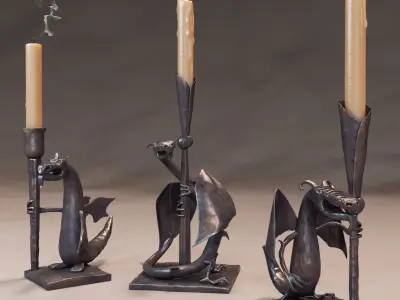 Candlesticks Dragons 3D model