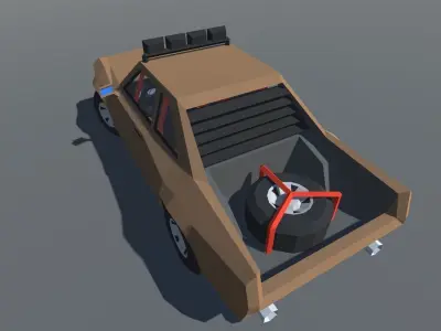 Muscle Car Trophy Truck with Interior MOBILE READY Low-poly 3D model