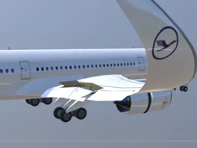 Airbus A350-900 Lufthansa new color livery Low-poly 3D model