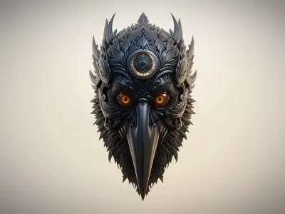Eclipse Raven 3D Print Model Full-Face Raven  3D model