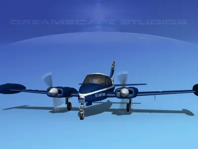 Cessna U-3B Blue Canoe V02  3D model