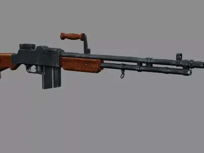 Assault Rifle L1A1 Fn Fal 3D model Low-poly 3D model purchase