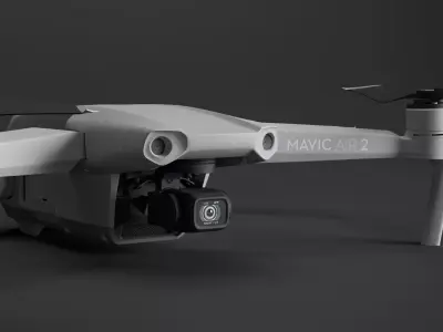 DJI Mavic Air 2 drone with transmitter 3D model