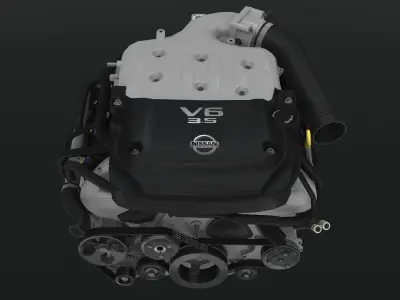 Nissan 350z VQ35DE engine Low-poly 3D model