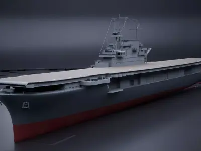 Aircraft Carrier - USS Yorktown CV-5 3D model