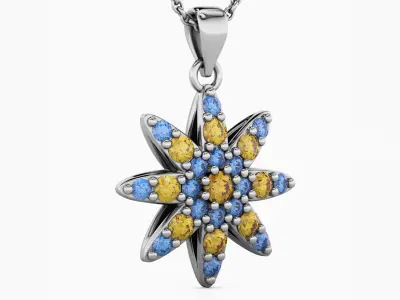 Pendant star of Ukraine 3D print model