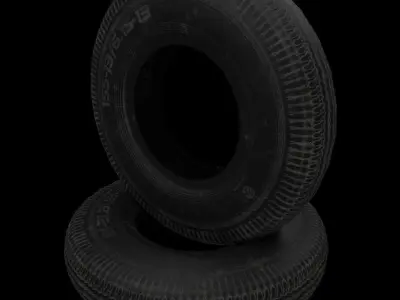 Tire ZAZ low poly Low-poly 3D model