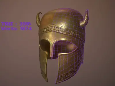 Ancient Helmet Low-poly 3D model