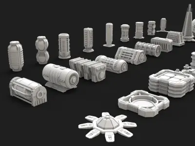 scifi props 3 3D model
