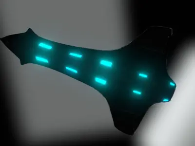 Lancaster explorer spaceship Low-poly 3D model