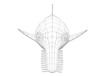 Large Tooth Saw Fish Animated Low-poly 3D model