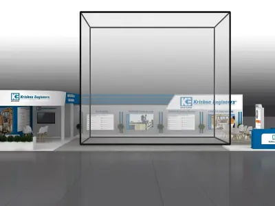 15mtr x10mtr expo stall 2side open Exhibition Stand Free low-poly 3D model