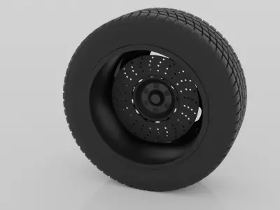 Sport wheel Free low-poly 3D model