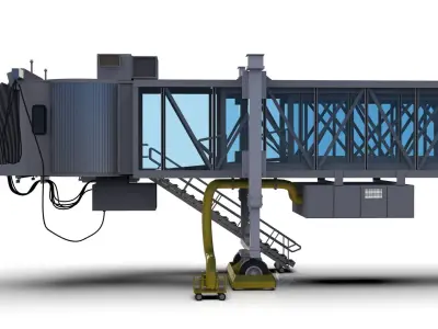 Low Poly Jetway 3D Model  Low-poly 3D model