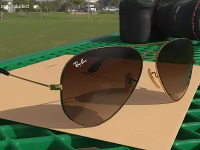 Sunglasses Ray Ban Aviator Brown 3D model