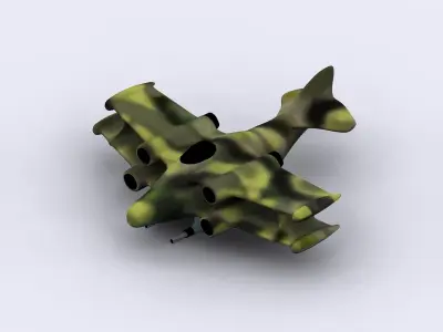 Sci-Fi Biplane 3D print model