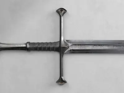 Lord of the Rings sword Anduril - PBR legendary weapon Low-poly 3D model