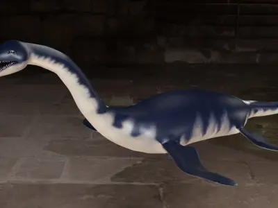 Plesiosaurus dinosaur Low-poly 3D model