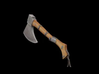 Medieval axe Low-poly 3D model