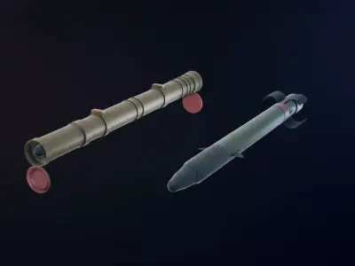 Missile system Low-poly 3D model