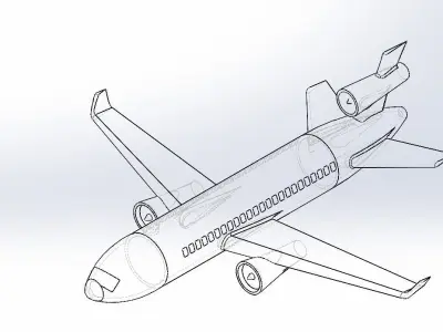 Douglas MD 11 low poly 3D Model Airplane  STL  3D model