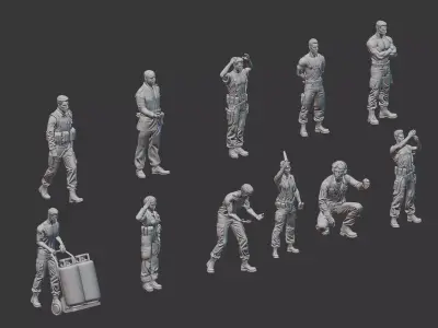 AIR GROUND CREW FIGURE DIORMA COLLECTION 3D print model