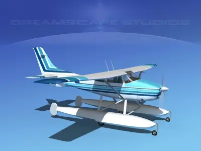 Cessna 182 Skylane Seaplane V10 3D model