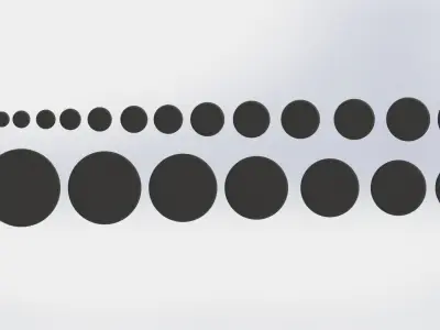 Set of round plugs Low-poly 3D model