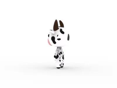 Cartoon Cow v002 character 3D model