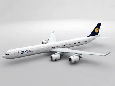Airbus A340-600 - Lufthansa Low-poly 3D model