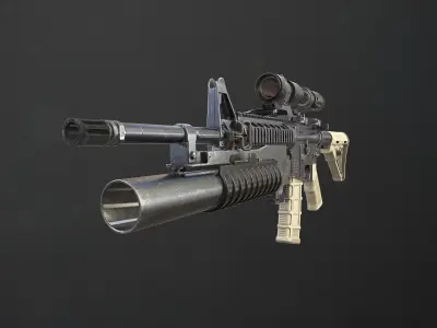 Rifle M4A1 Low-poly 3D model