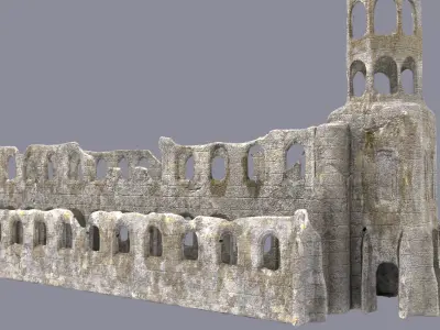 Ruined cistercian abbey 3D model