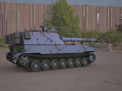 m109 howitzer 155mm tank  3D model