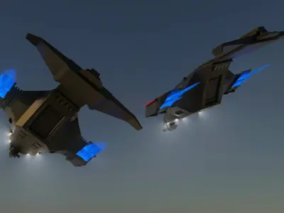 Dropship spacecraft Low-poly 3D model